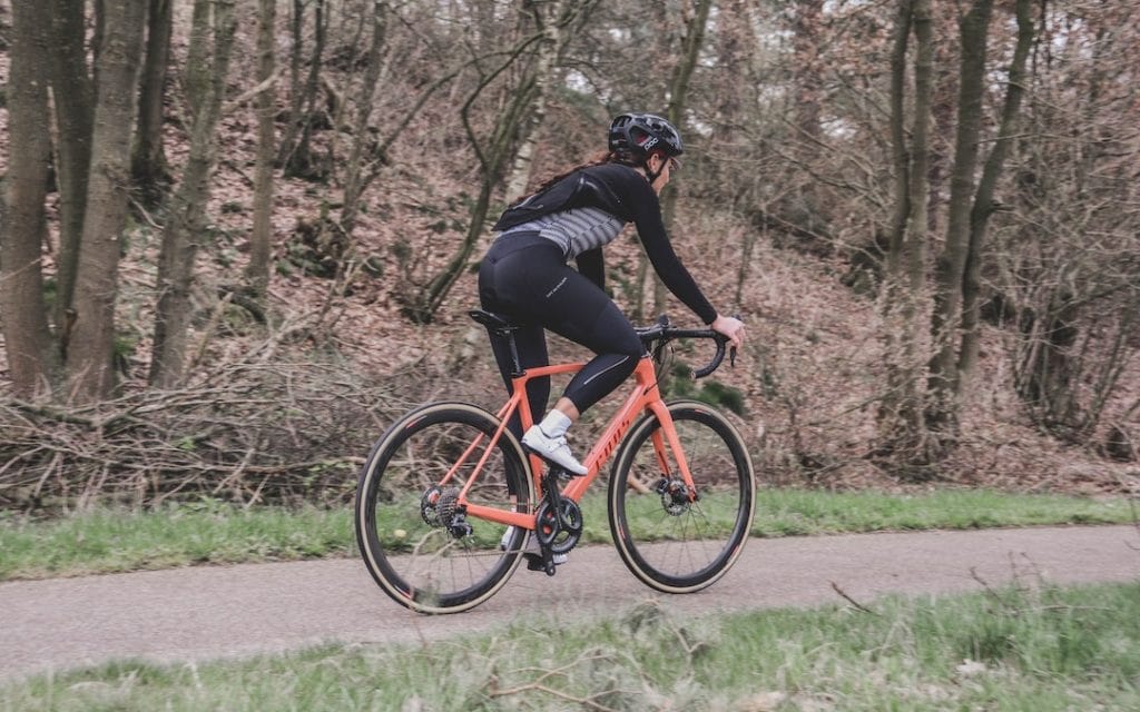 Fahrradhose Damen lang in schwarz